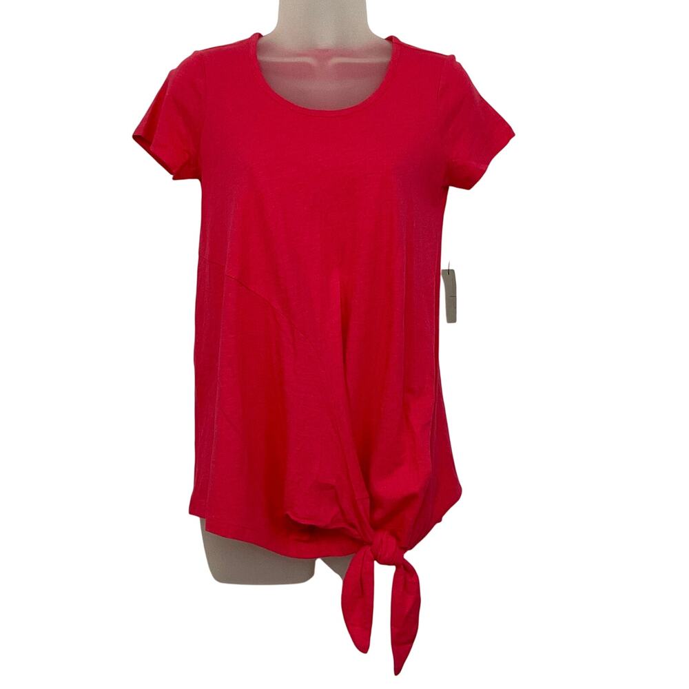Belle Sky Women’s Maternity Pink Tie Waist Tee Size XS